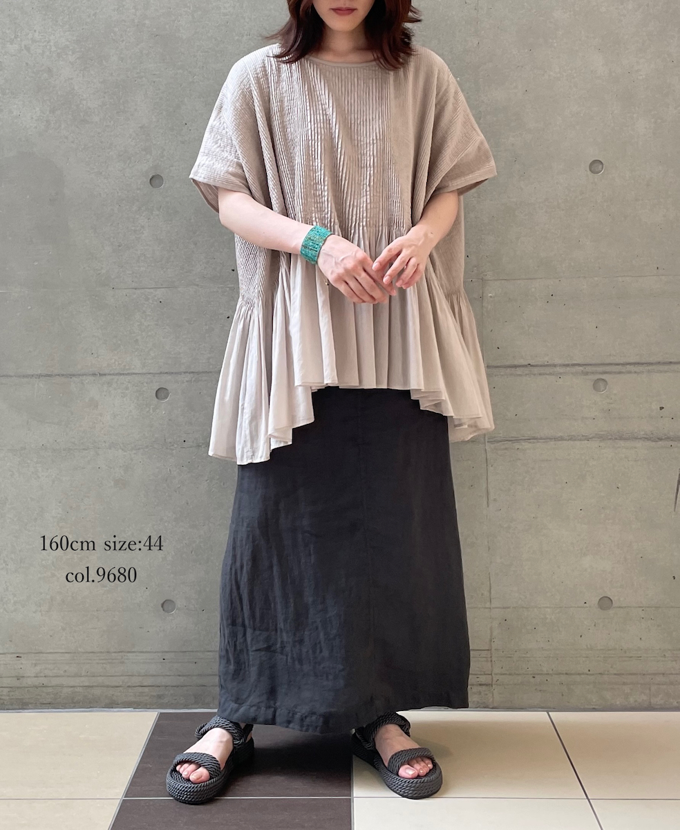 LNHT2531L(スカート) LINEN PLAIN OVERDYE EASY SKIRT