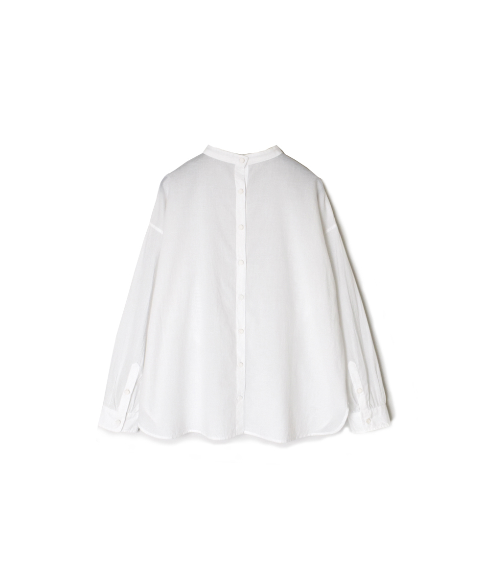NMDS25532(シャツ) 60s ORGANIC CAMBRIC WITH EMB BACK OPENING STAND COLLAR EMB SHIRT