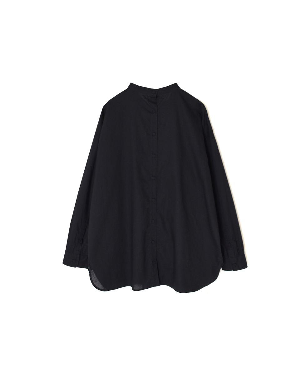 NMDS25532(シャツ) 60s ORGANIC CAMBRIC WITH EMB BACK OPENING STAND COLLAR EMB SHIRT