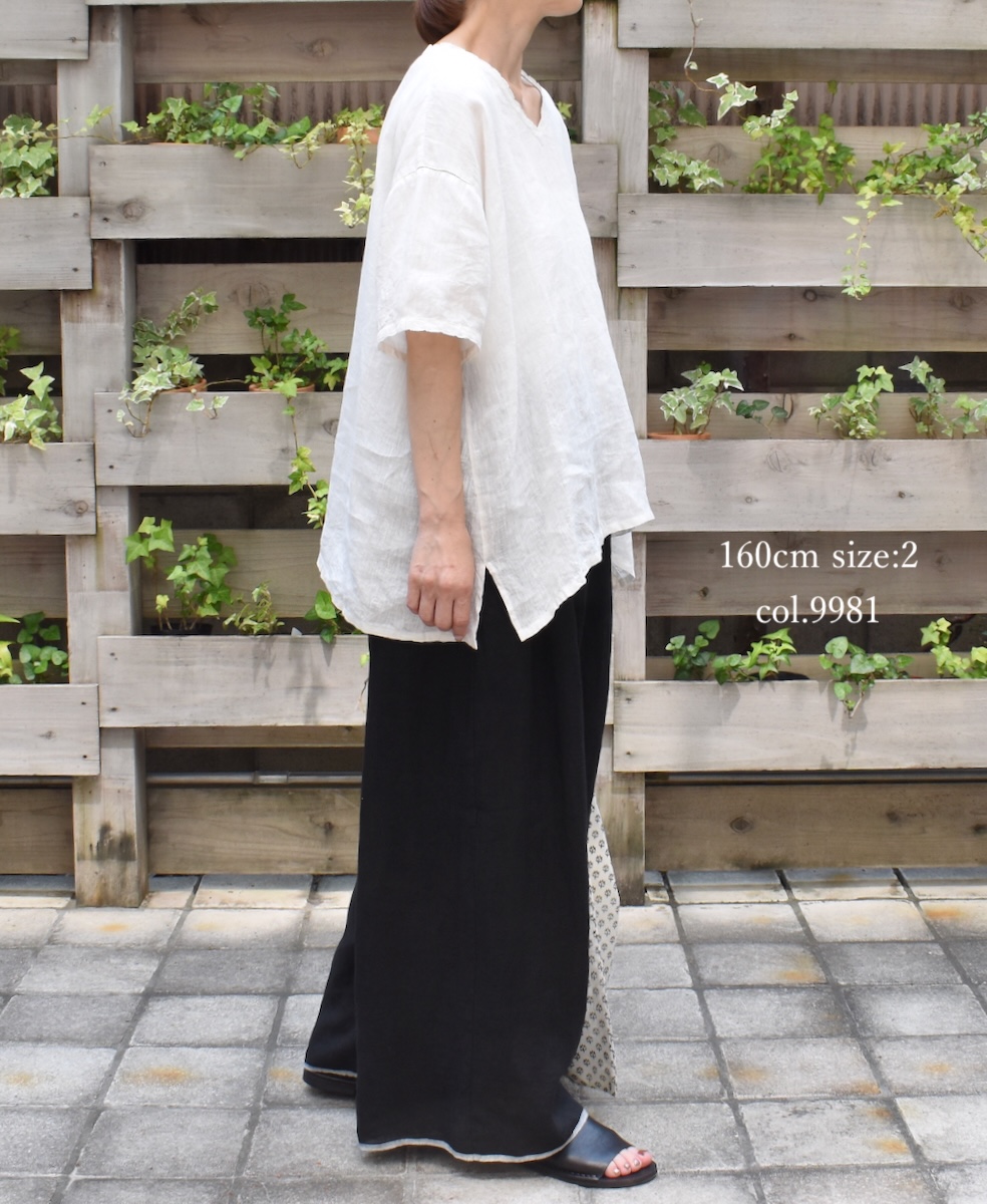 ●INMDS25133(パンツ) HANDWOVEN LINEN PLAIN WITH SELVAGE EASY PANTS