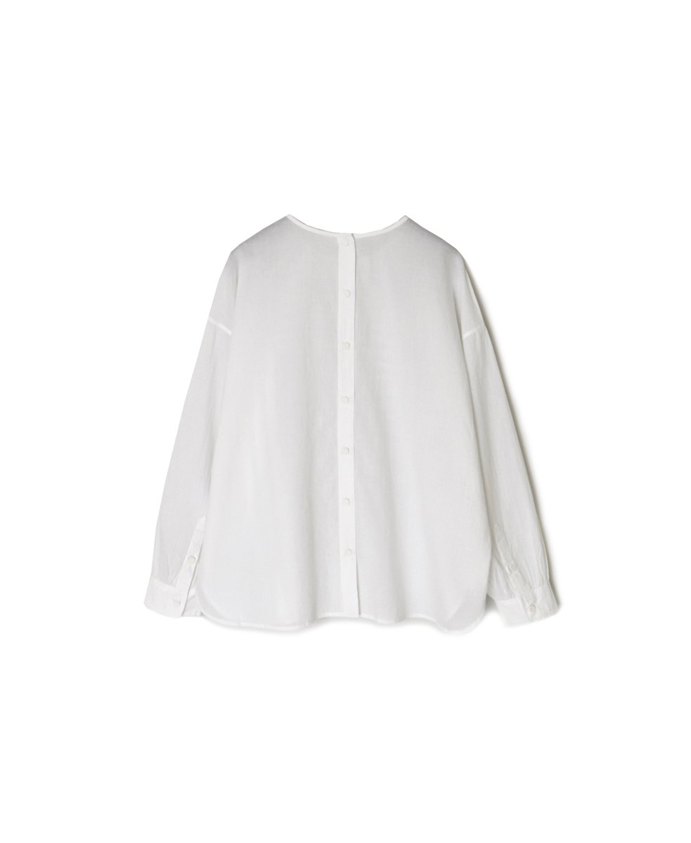 NMDS25533(シャツ) 60s ORGANIC CAMBRIC BACK OPENING CREW-NECK PINTUCK&EMB SHIRT