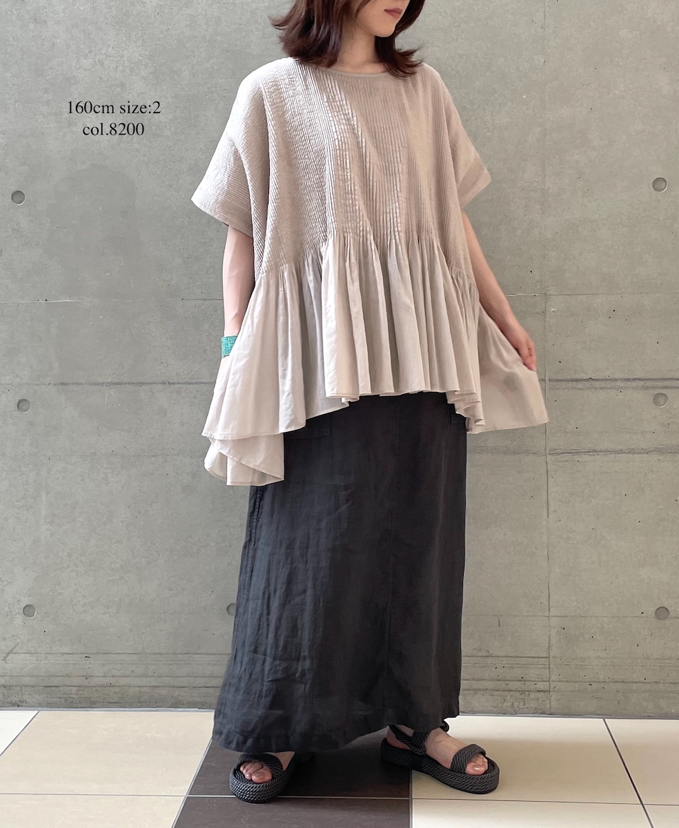 ●NMDS25311(シャツ) 80s ORGANIC COTTON VOILE PLAIN MINI PINTUCK PULLOVER