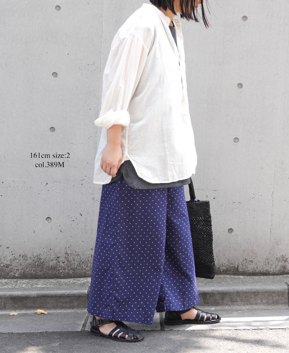 NSL22016 (パンツ) COTTON VOILE DOT PRINT WIDE EASY PANTS