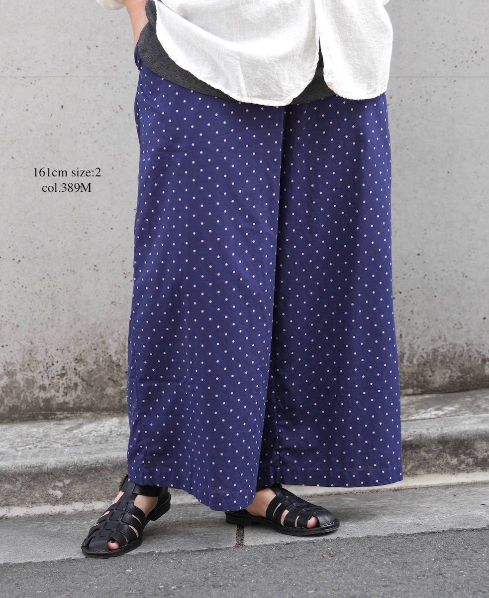 NSL22016 (パンツ) COTTON VOILE DOT PRINT WIDE EASY PANTS