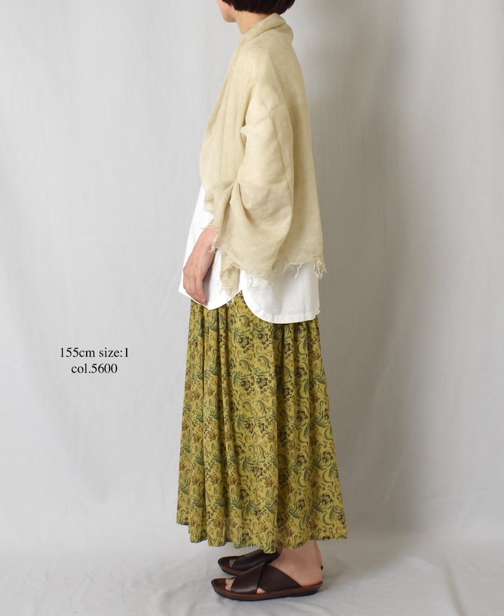 NSL25095(スカート) 80s VOILE PAISLEY FLOWER PRINT GATHERD SKIRT