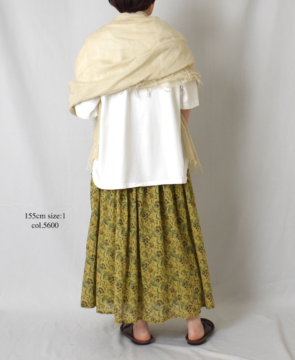 NSL25095(スカート) 80s VOILE PAISLEY FLOWER PRINT GATHERD SKIRT