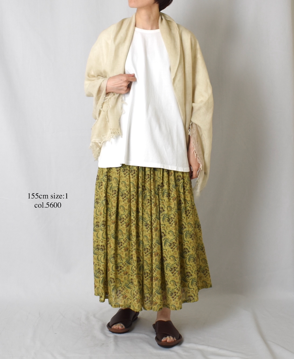 NSL25095(スカート) 80s VOILE PAISLEY FLOWER PRINT GATHERD SKIRT