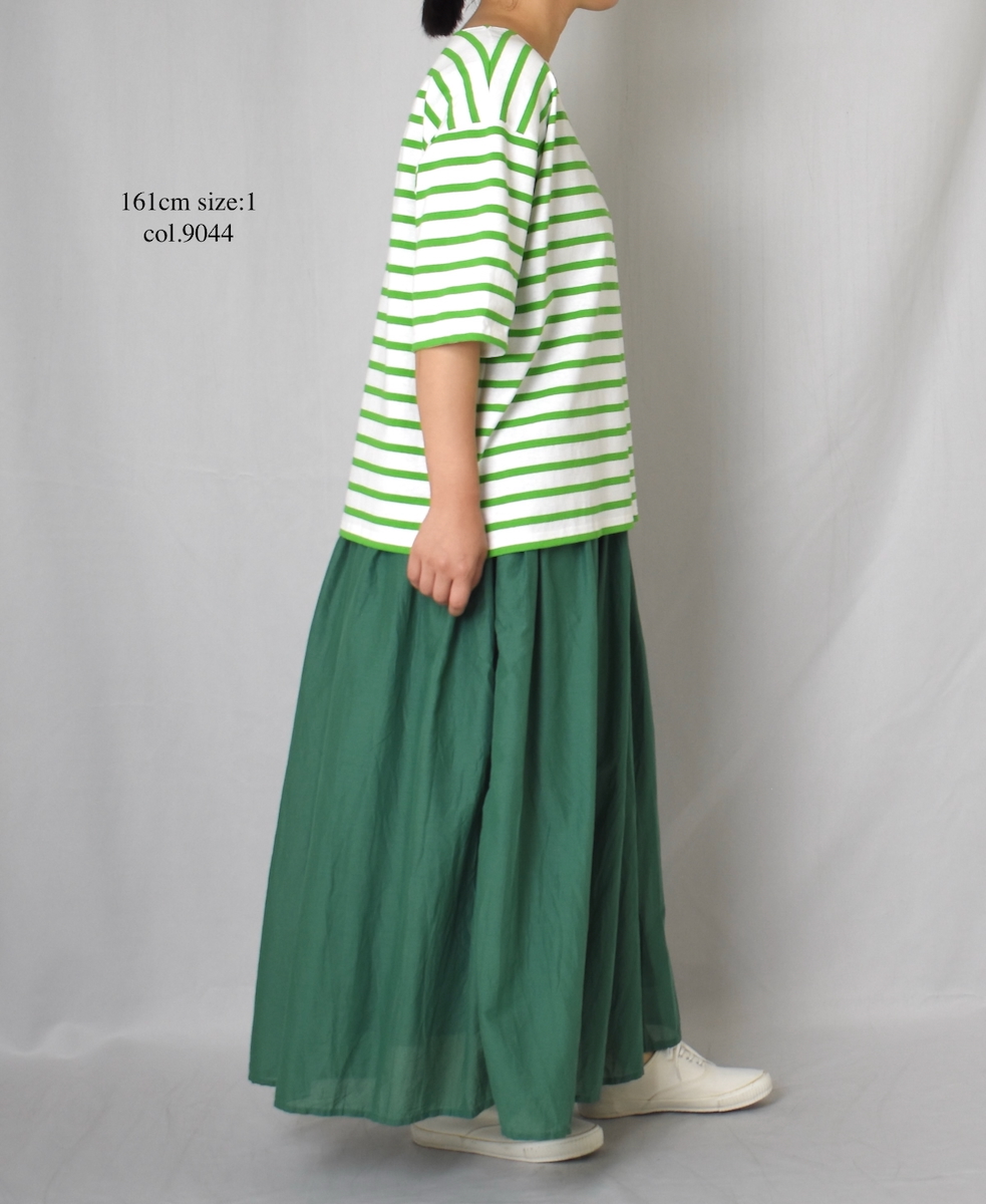 NLA2501(Tシャツ) REGULAR STRIPE DROP SHOULDER SHORT SLEEVE BASQUE SHIRT
