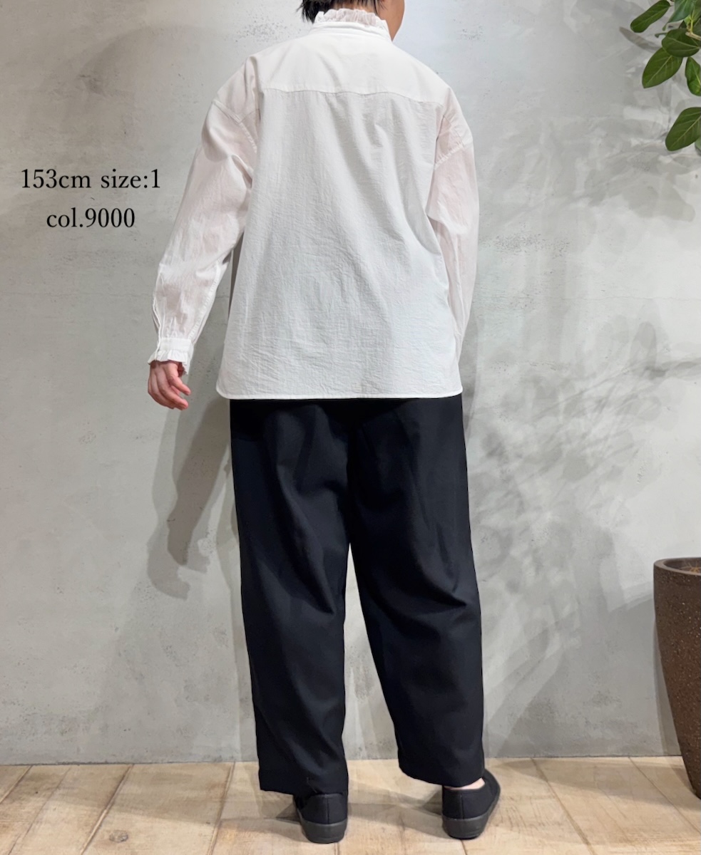 NMDS25531(シャツ) 60s ORGANIC CAMBRIC WITH EMB FRILL COLLAR EMB SHIRT