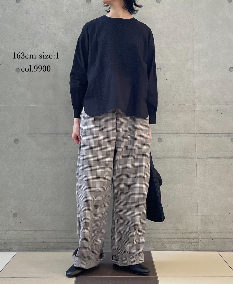 NMDS25533(シャツ) 60s ORGANIC CAMBRIC BACK OPENING CREW-NECK PINTUCK&EMB SHIRT