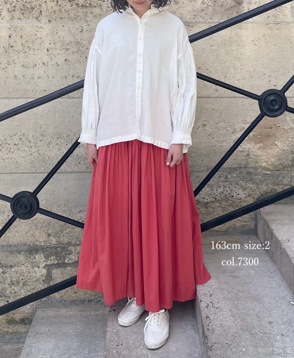NMDS25525(スカート) 60s ORGANIC CAMBRIC PLAIN PINTUCK FLARED SKIRT
