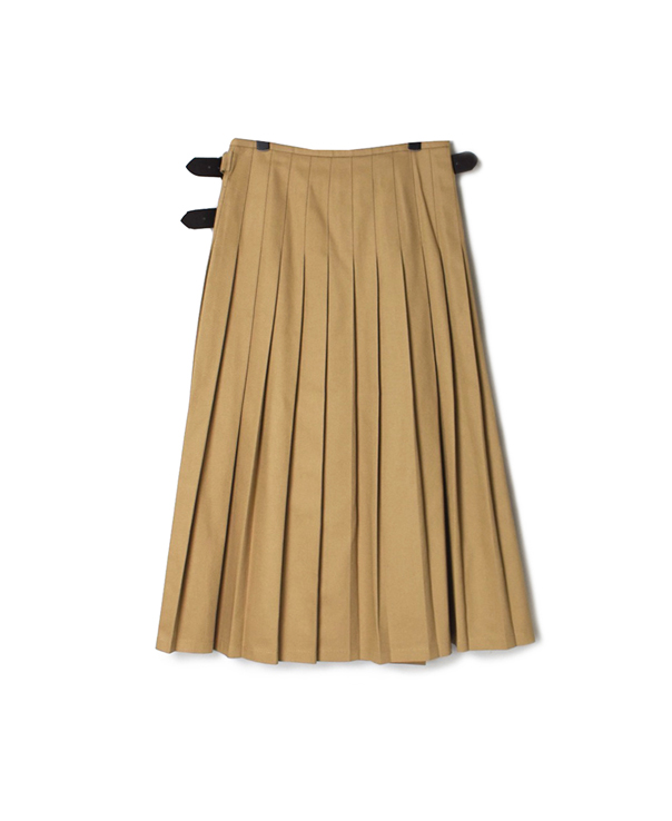 NOD1702 (スカート) COTTON TWILL LOW WAIST PLEATS WRAP SKIRT LENGTH 80cm (WITH PIN)
