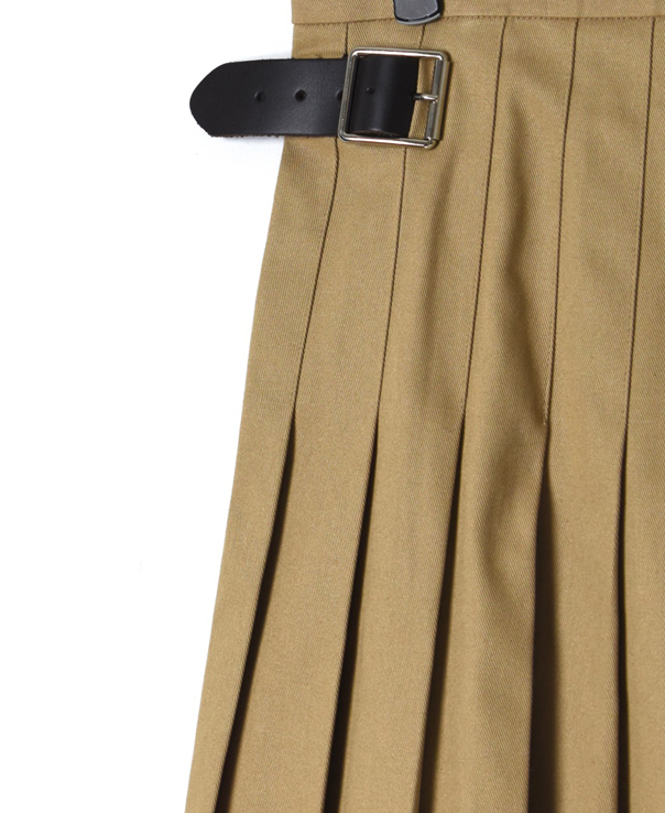NOD1702 (スカート) COTTON TWILL LOW WAIST PLEATS WRAP SKIRT LENGTH 80cm (WITH PIN)