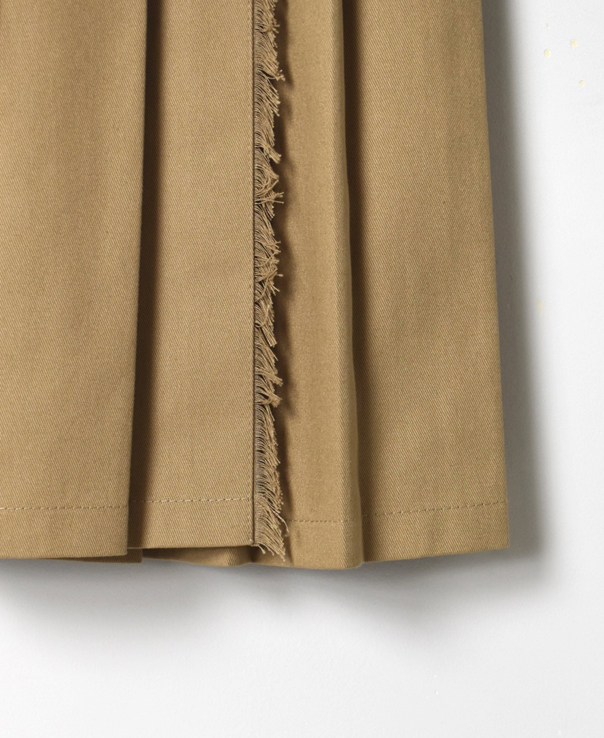 NOD1702 (スカート) COTTON TWILL LOW WAIST PLEATS WRAP SKIRT LENGTH 80cm (WITH PIN)