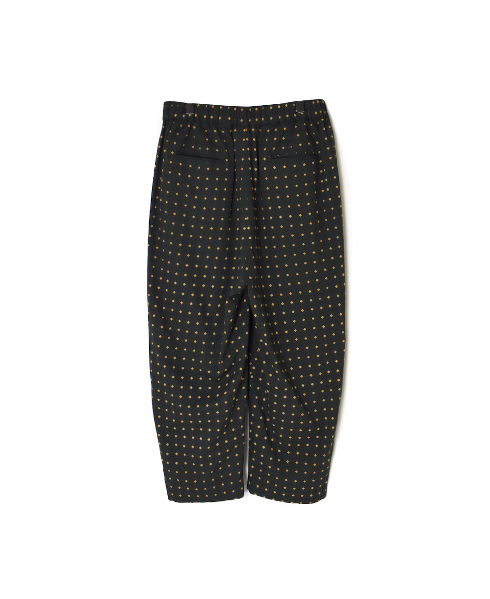 INMDS25775(パンツ) 80s COTTON VOILE CONTRAST FLOWER HAND SCREEN PRINT 2TUCK TAPERED EASY PANTS