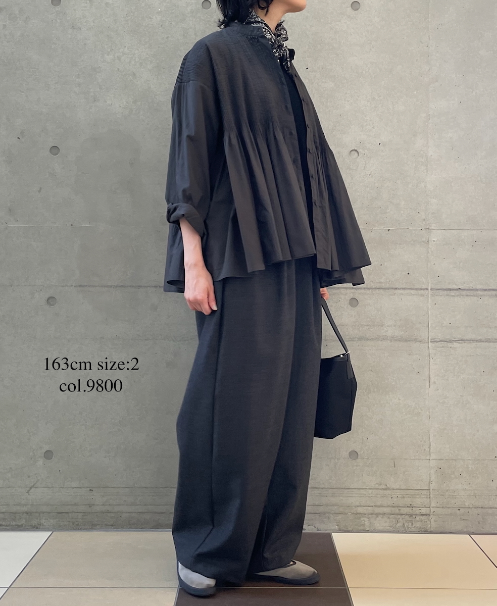 GNMDS2502WS(パンツ) WORSTED SERGE 2TUCK WIDE EASY PANTS