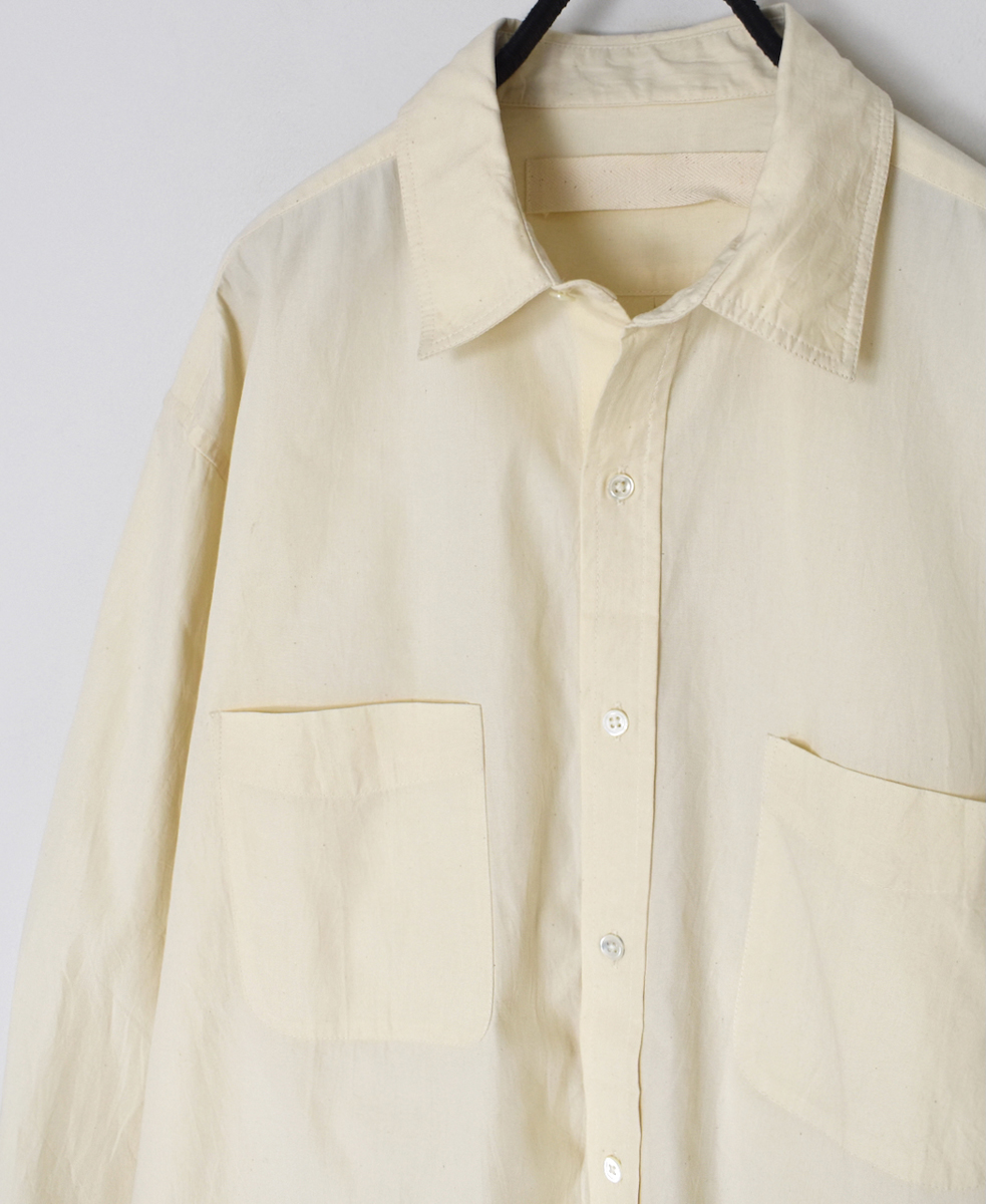 NVL2581(シャツ) 40s ORGANIC POPLIN REGULAR COLLAR L/SL OVERSIZED SHIRT