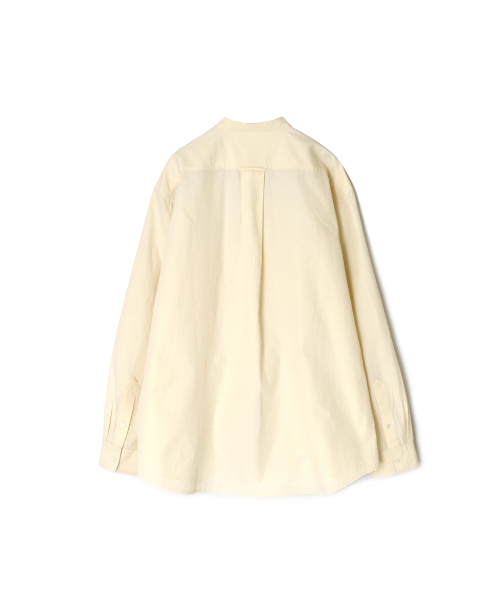 NVL2582(シャツ) 40s ORGANIC POPLIN BANDED COLLAR L/SL OVERSIZED SHIRT