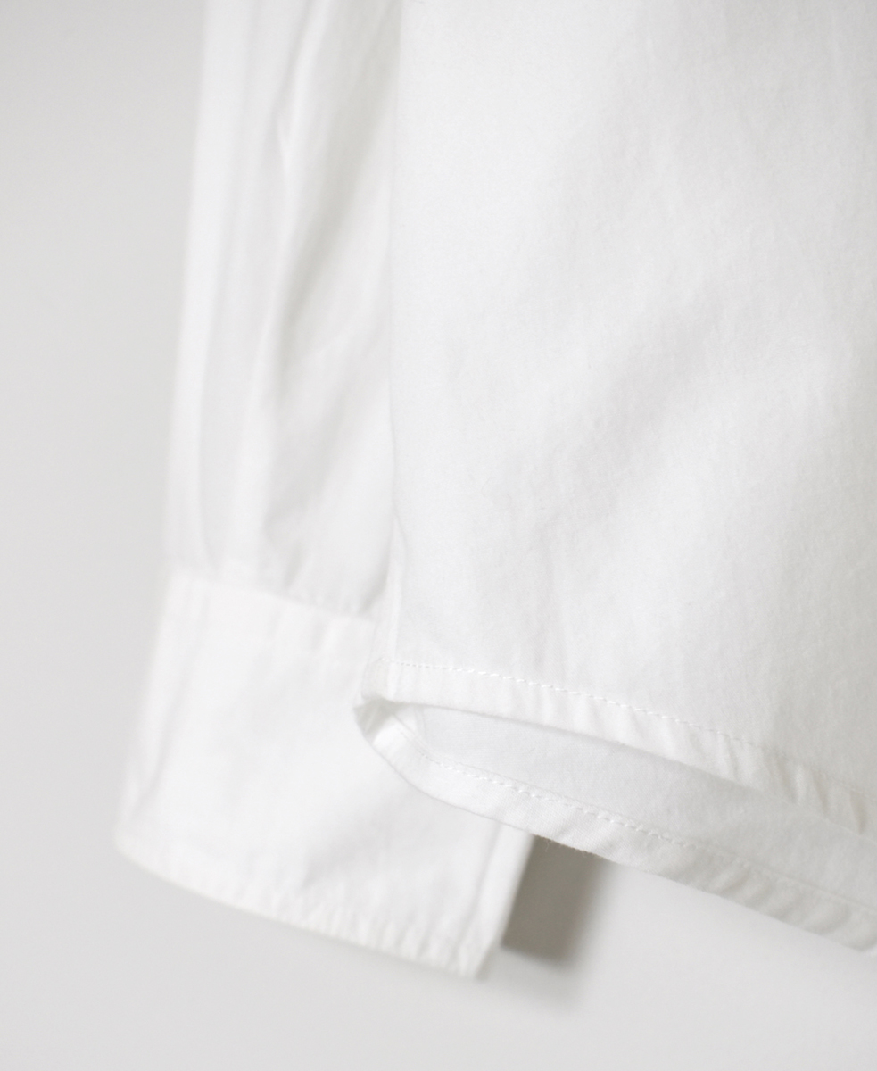 NVL2582(シャツ) 40s ORGANIC POPLIN BANDED COLLAR L/SL OVERSIZED SHIRT