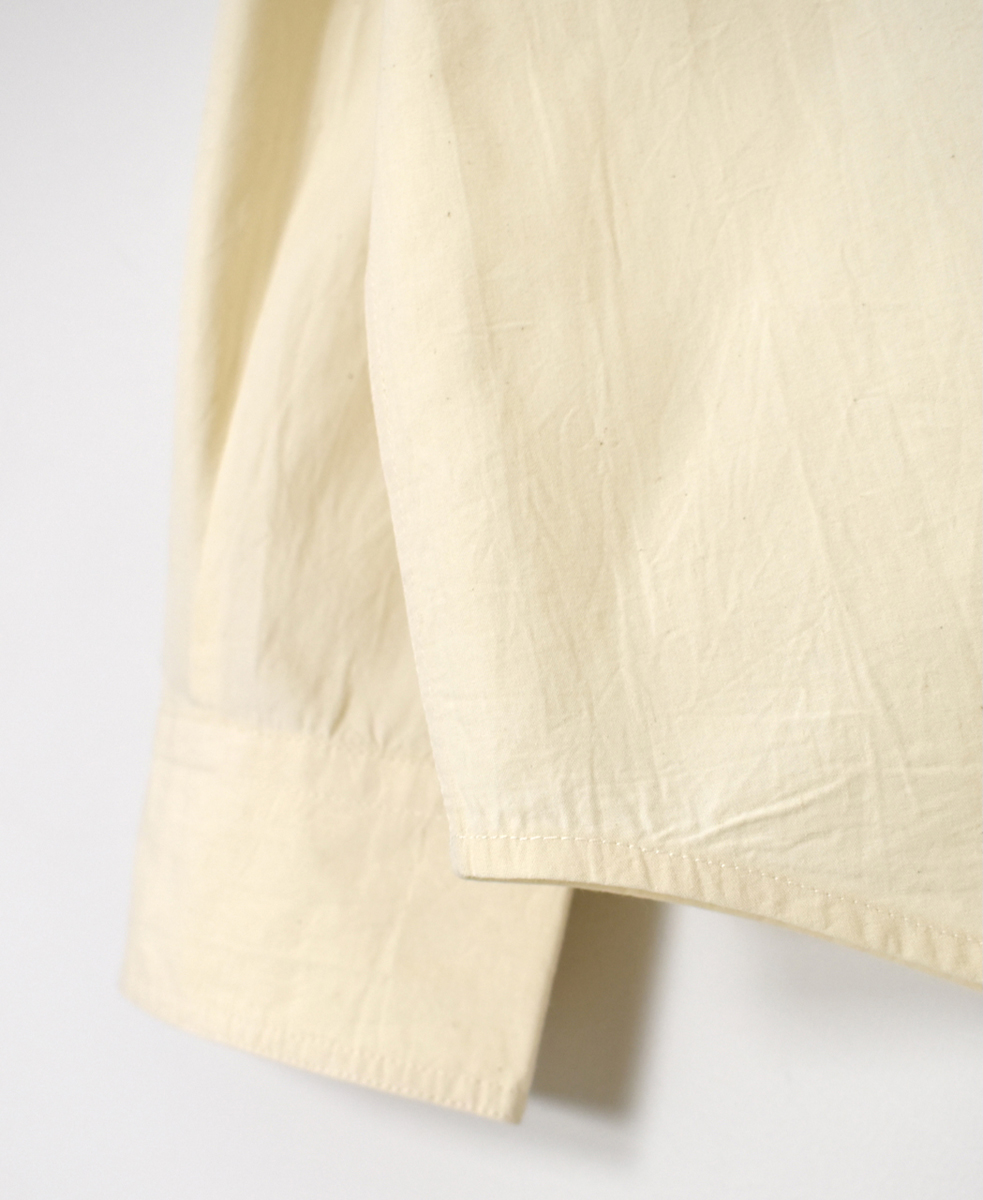 NVL2582(シャツ) 40s ORGANIC POPLIN BANDED COLLAR L/SL OVERSIZED SHIRT