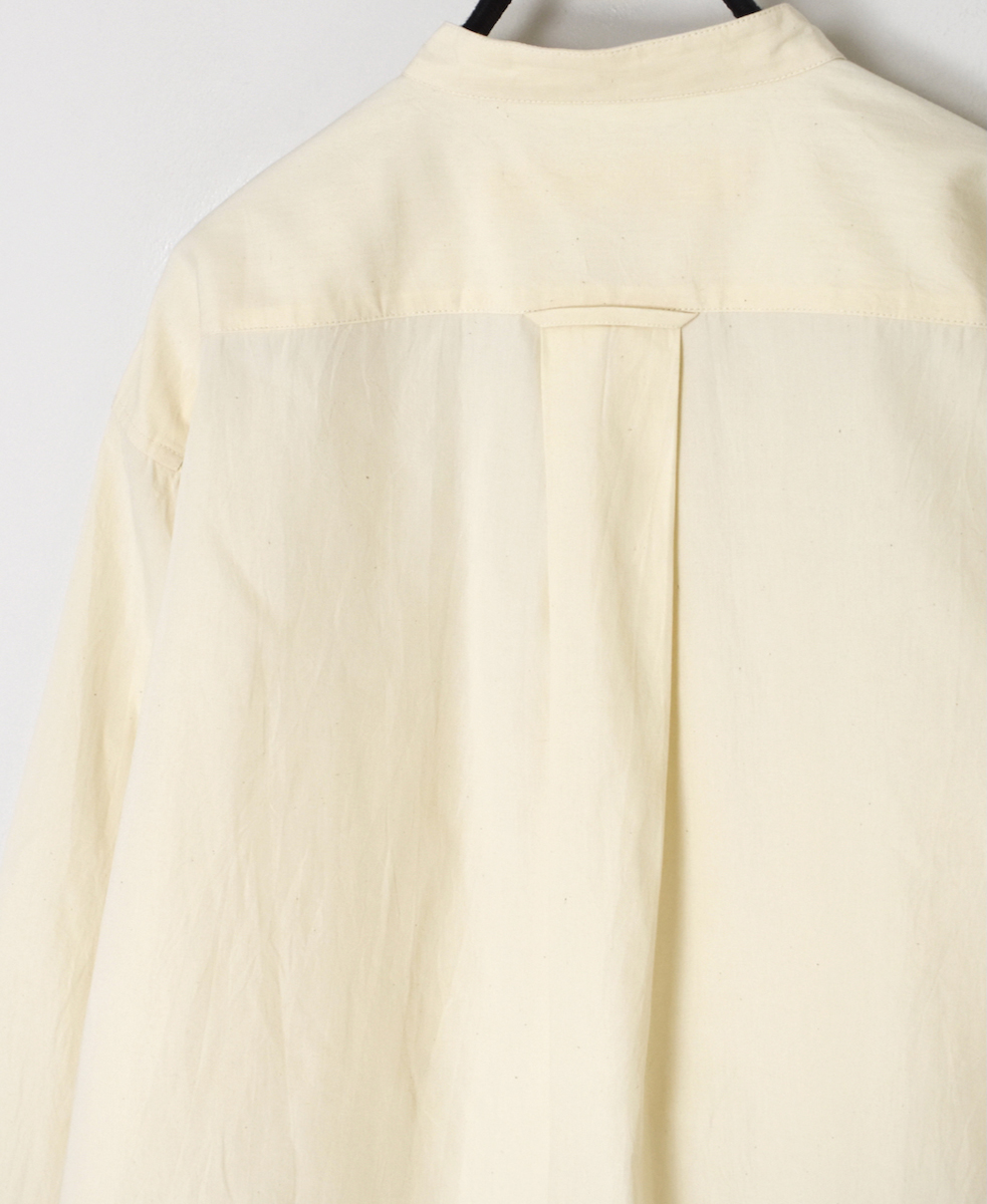 NVL2582(シャツ) 40s ORGANIC POPLIN BANDED COLLAR L/SL OVERSIZED SHIRT