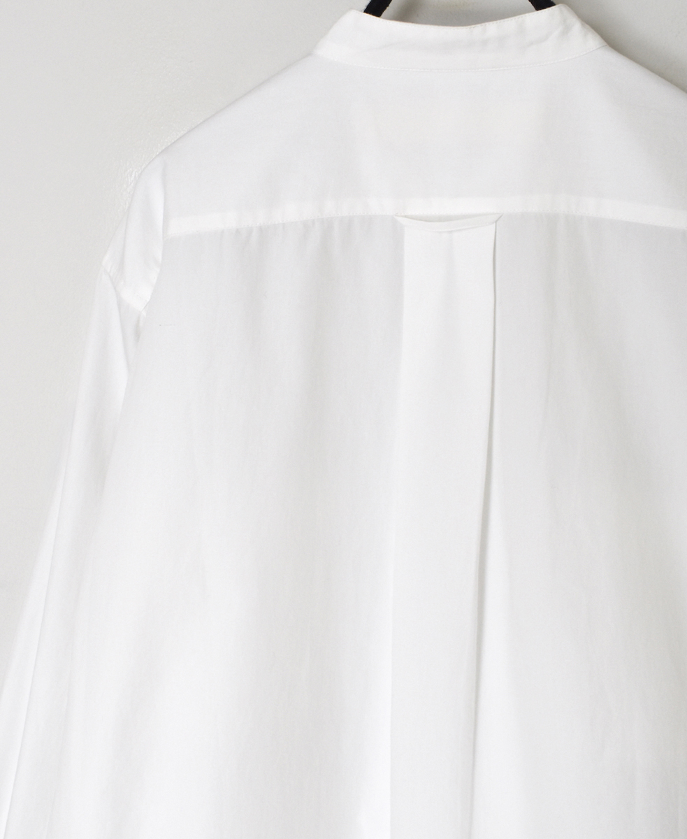 NVL2582(シャツ) 40s ORGANIC POPLIN BANDED COLLAR L/SL OVERSIZED SHIRT