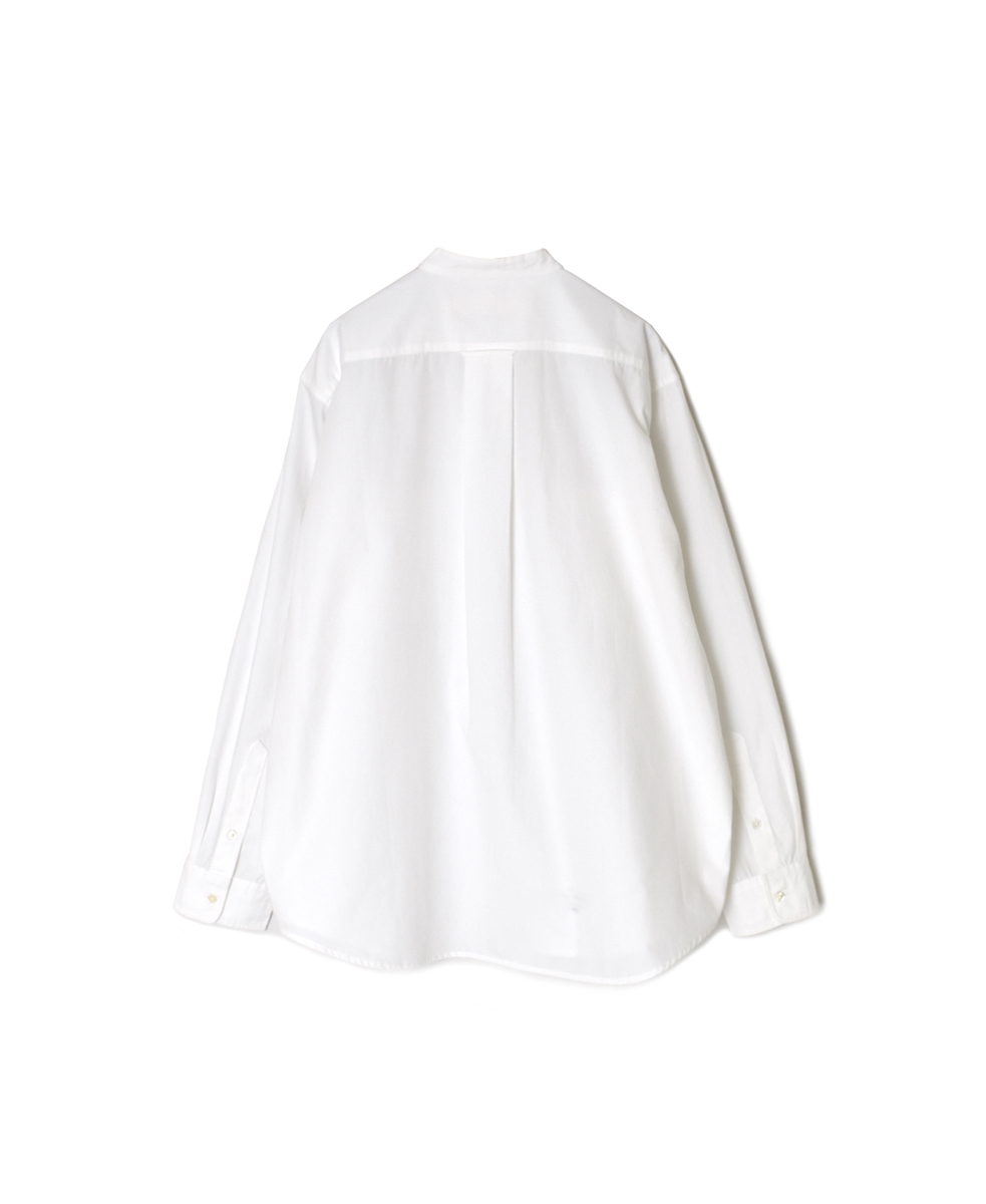 NVL2582(シャツ) 40s ORGANIC POPLIN BANDED COLLAR L/SL OVERSIZED SHIRT