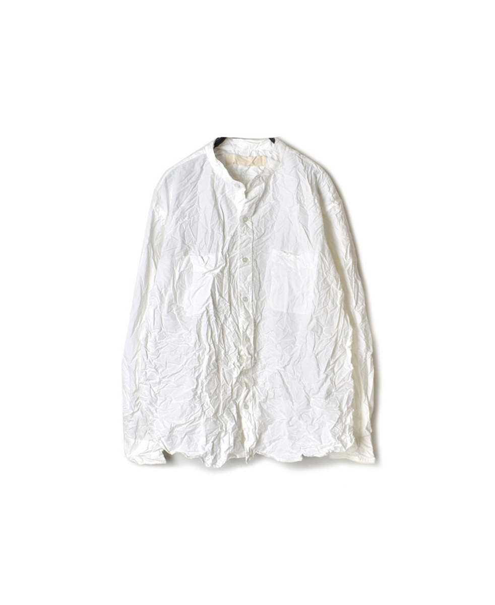 NVL2582W(シャツ) 40s ORGANIC POPLIN (WRINKLE) BANDED COLLAR L/SL OVERSIZED SHIRT