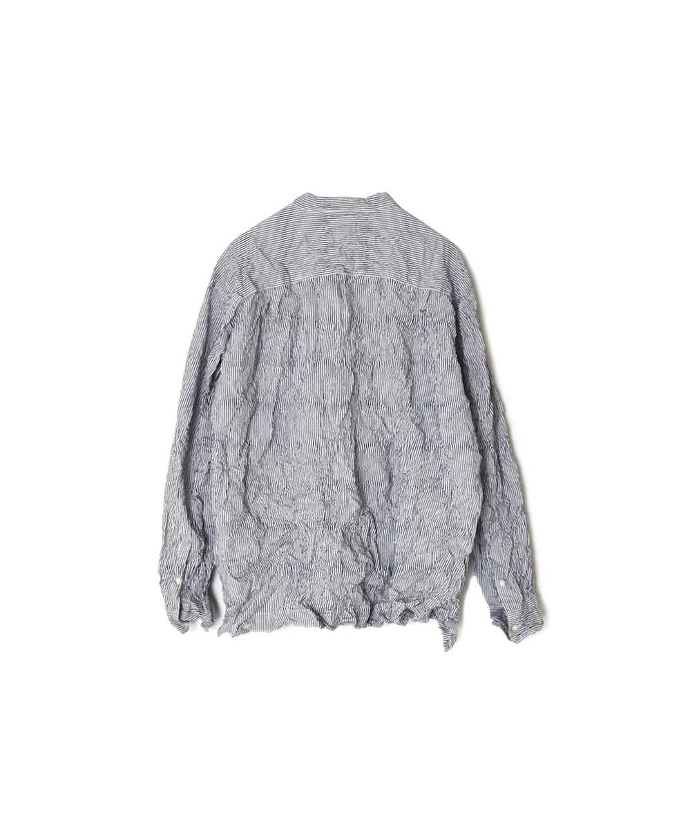 NVL2522SW(シャツ) YARN DYED COTTON STRIPE BANDED COLLAR L/SL SHIRT