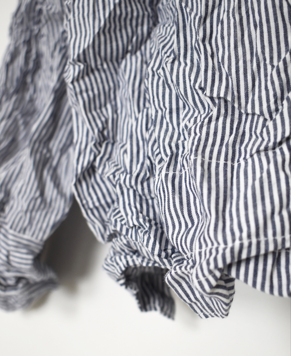 NVL2522SW(シャツ) YARN DYED COTTON STRIPE BANDED COLLAR L/SL SHIRT