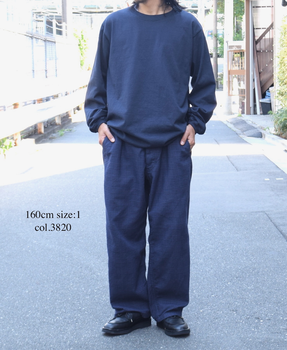 NAM2581C(パンツ) COTTON CHECK ONE-TUCK PANTS