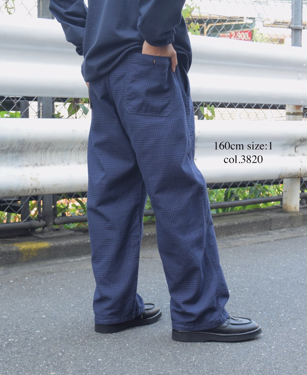 NAM2581C(パンツ) COTTON CHECK ONE-TUCK PANTS