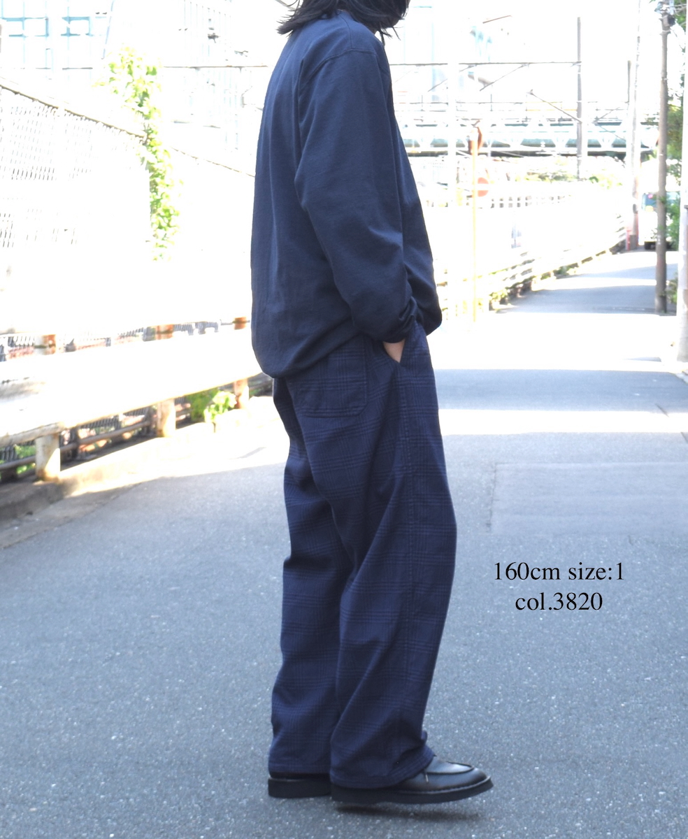 NAM2581C(パンツ) COTTON CHECK ONE-TUCK PANTS