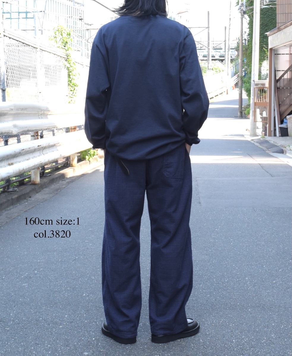 NAM2581C(パンツ) COTTON CHECK ONE-TUCK PANTS