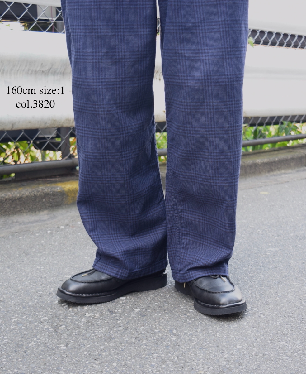 NAM2581C(パンツ) COTTON CHECK ONE-TUCK PANTS