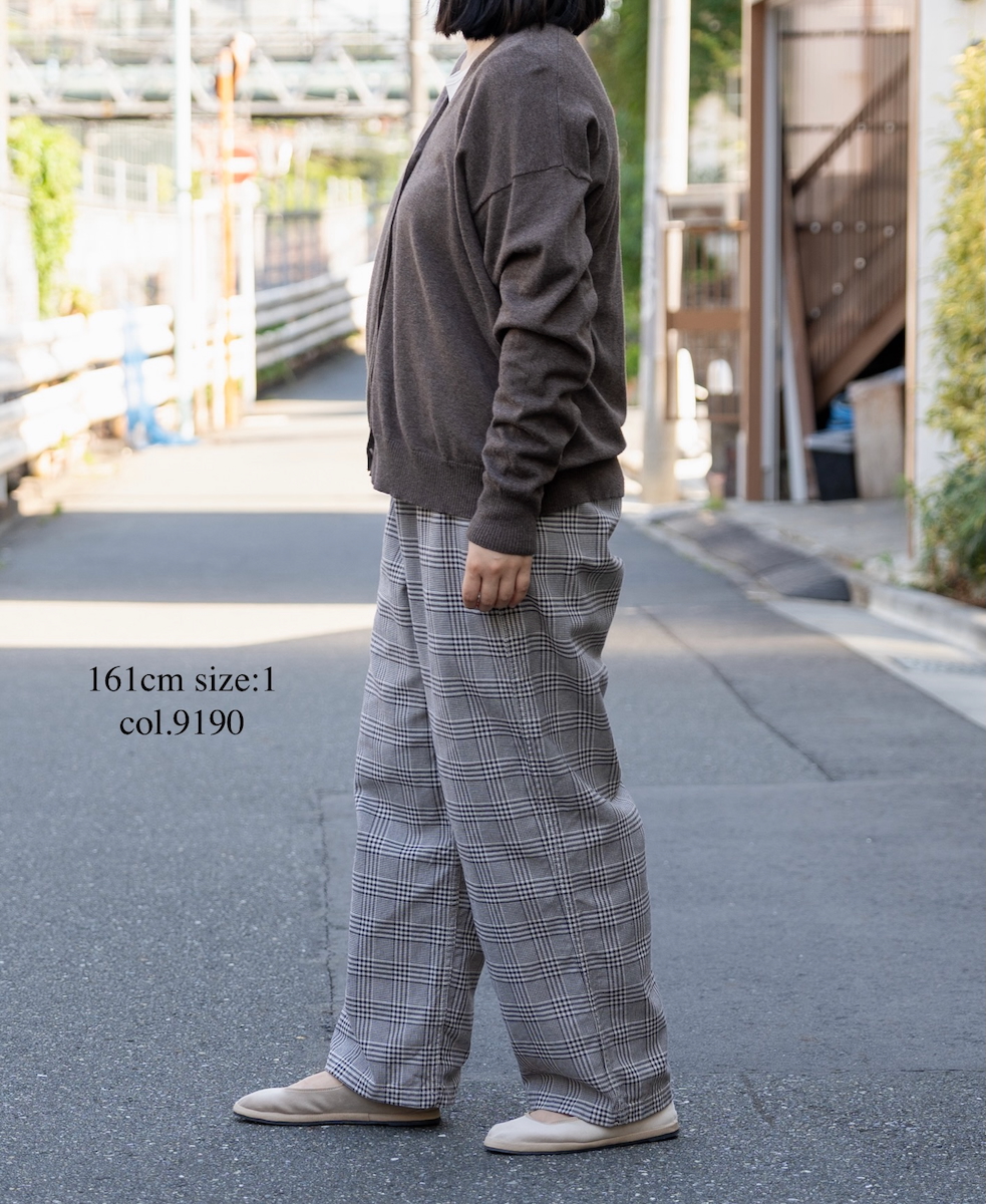 NAM2581C(パンツ) COTTON CHECK ONE-TUCK PANTS