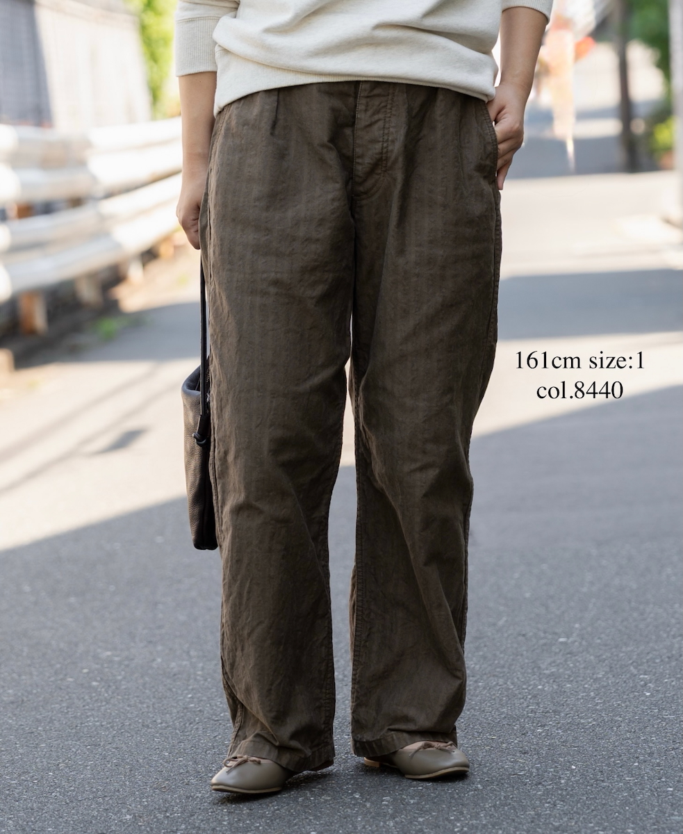 NAM2581HR(パンツ) HEAVY WEIGHT COTTON HERRINGBONE ONE-TUCK PANTS