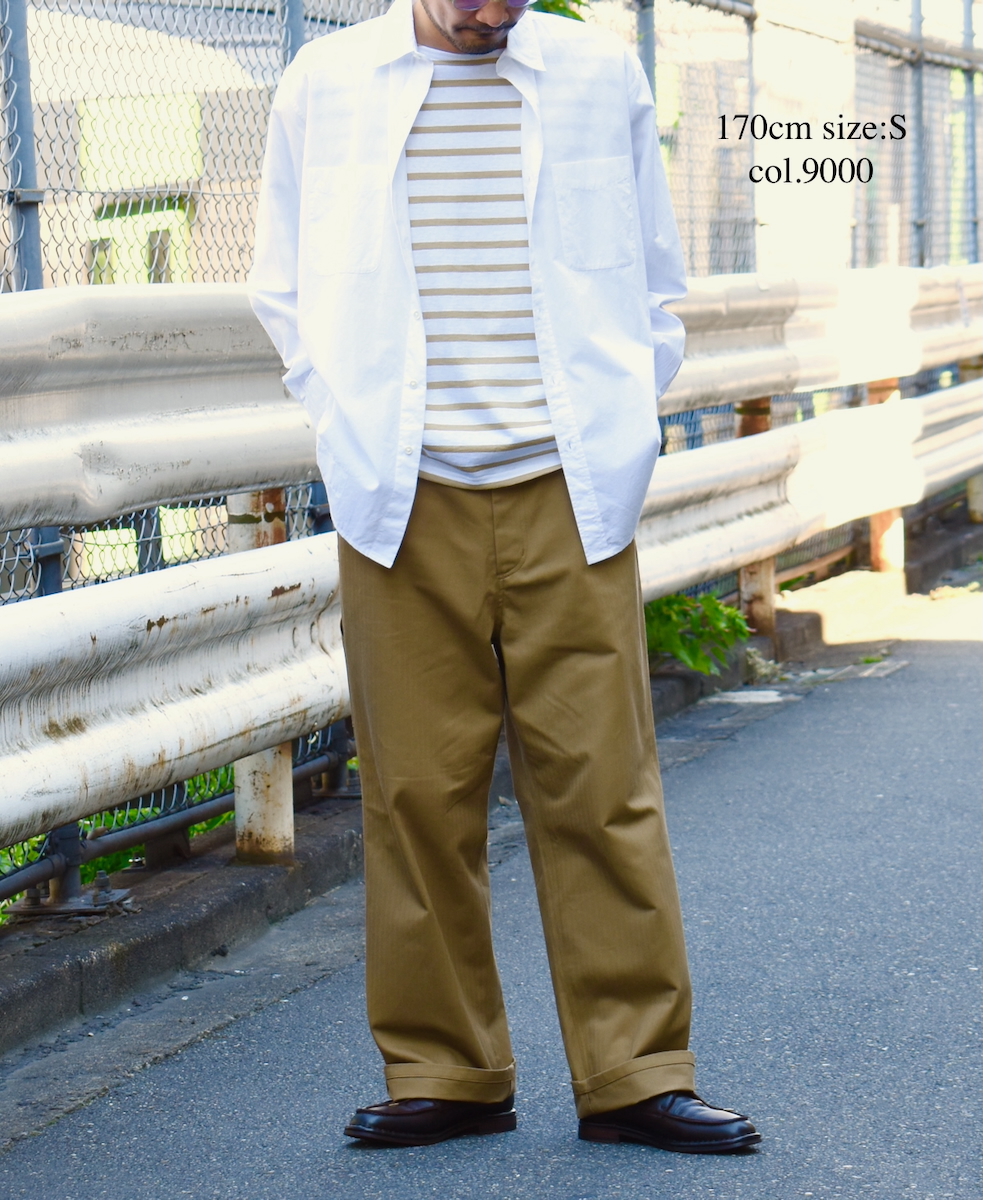 NVL2581(シャツ) 40s ORGANIC POPLIN REGULAR COLLAR L/SL OVERSIZED SHIRT