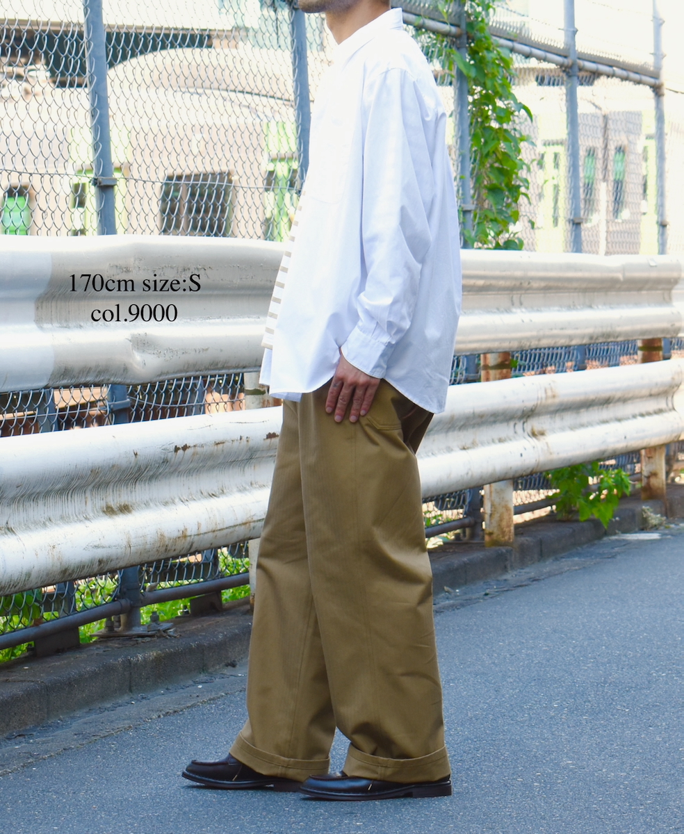 NVL2581(シャツ) 40s ORGANIC POPLIN REGULAR COLLAR L/SL OVERSIZED SHIRT