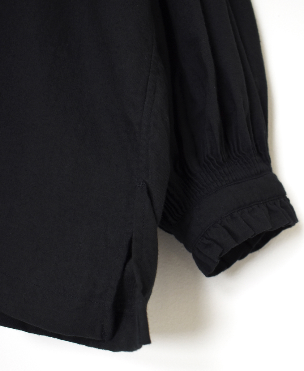 INMDS24702W(シャツ) TWILL COTTON KHADI PLAIN(WASH) FRILL COLLAR SHIRT WITH MINI PINTUCK