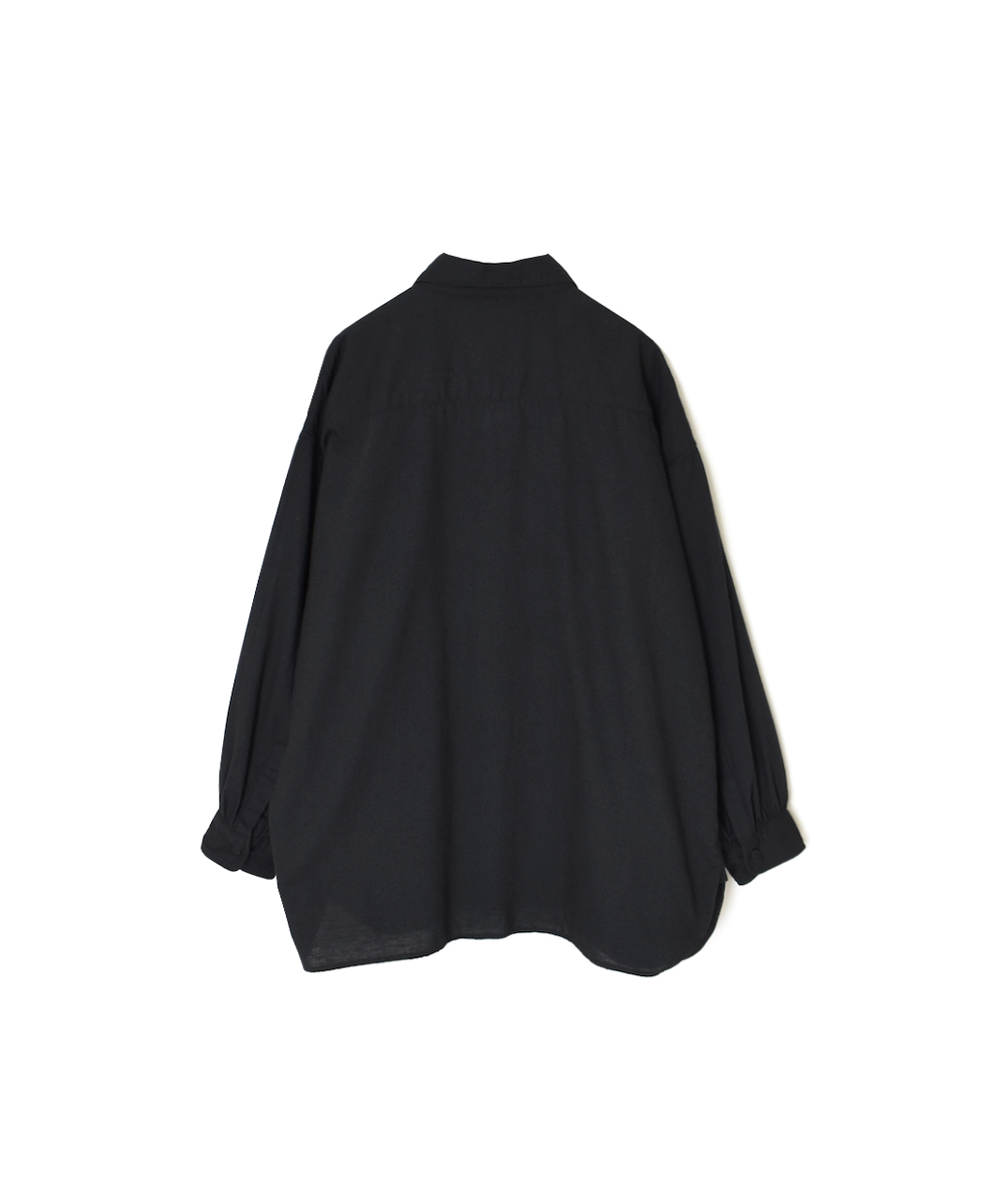 INMDS24703W(シャツ) TWILL COTTON KHADI PLAIN(WASH) ROUND COLLAR SHIRT WITH RANDOM PINTUCK