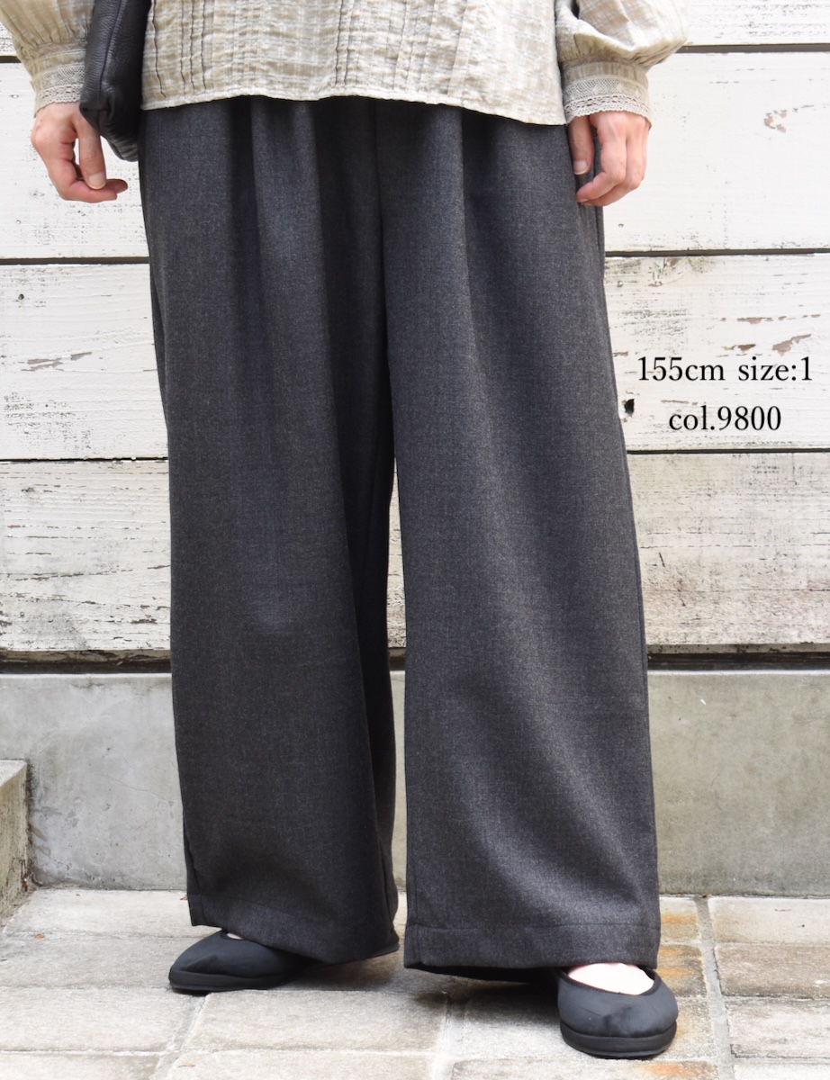 GNMDS2502WS(パンツ) WORSTED SERGE 2TUCK WIDE EASY PANTS