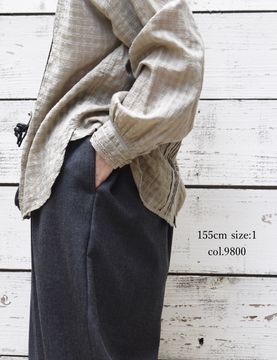 GNMDS2502WS(パンツ) WORSTED SERGE 2TUCK WIDE EASY PANTS