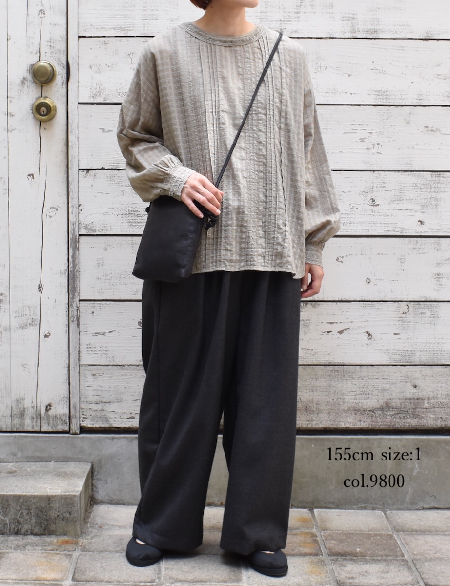GNMDS2502WS(パンツ) WORSTED SERGE 2TUCK WIDE EASY PANTS