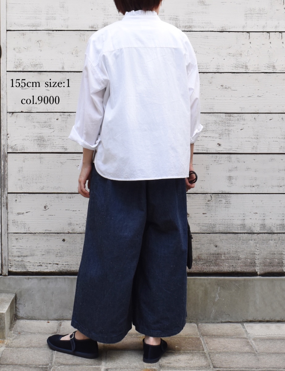NMDS25531(シャツ) 60s ORGANIC CAMBRIC WITH EMB FRILL COLLAR EMB SHIRT