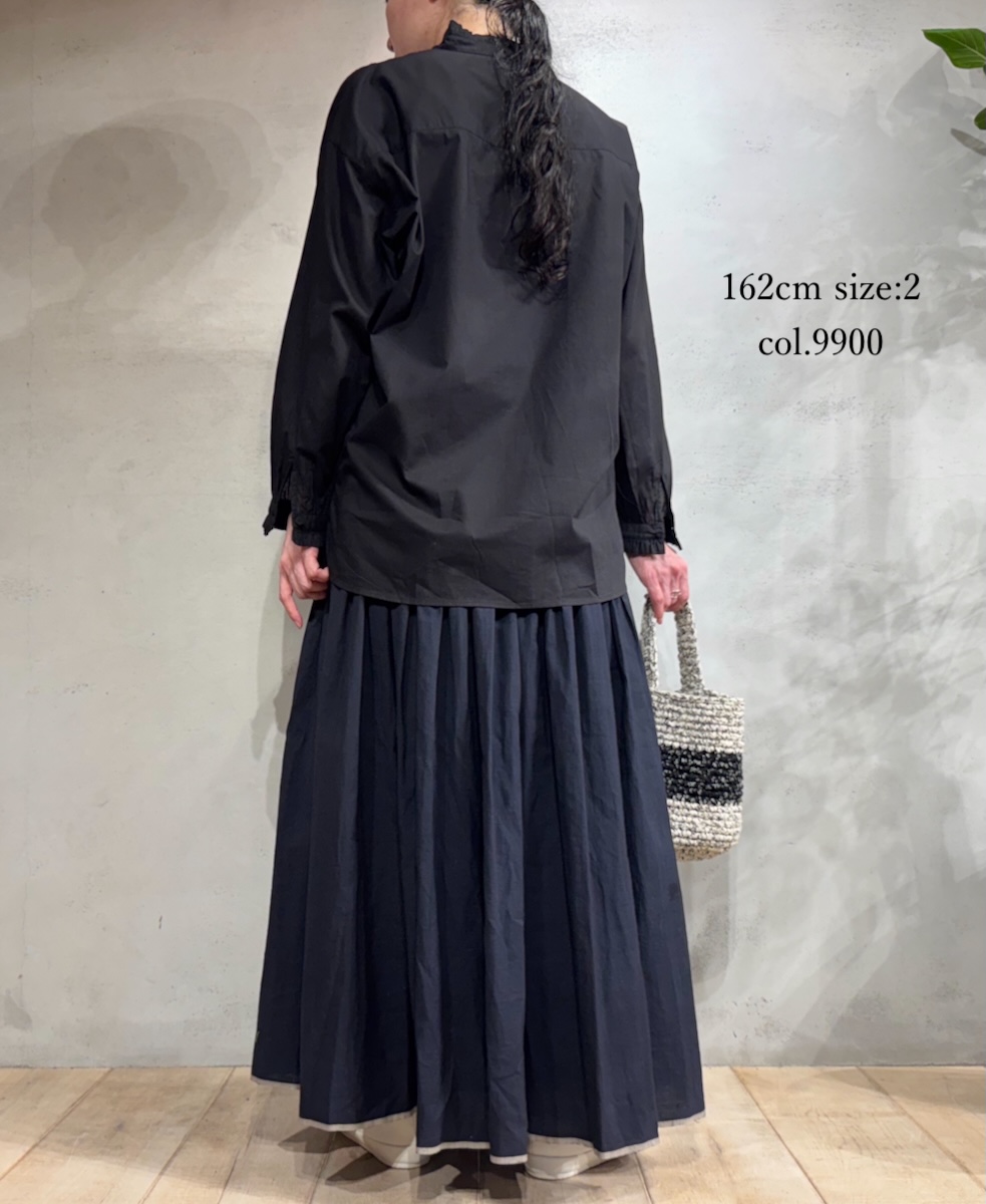 NMDS25531(シャツ) 60s ORGANIC CAMBRIC WITH EMB FRILL COLLAR EMB SHIRT