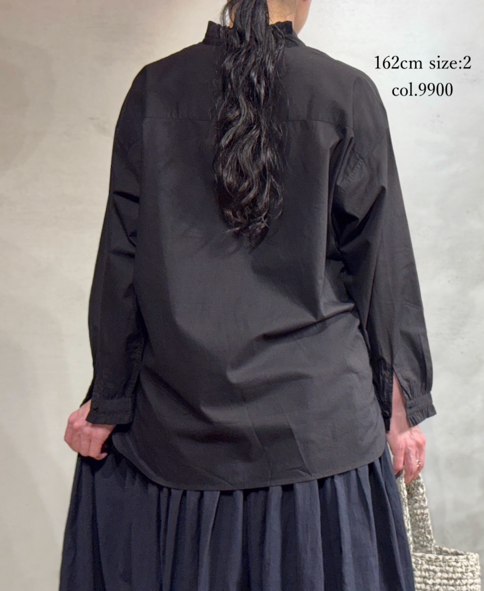 NMDS25531(シャツ) 60s ORGANIC CAMBRIC WITH EMB FRILL COLLAR EMB SHIRT