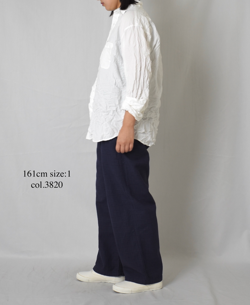 NAM2581C(パンツ) COTTON CHECK ONE-TUCK PANTS
