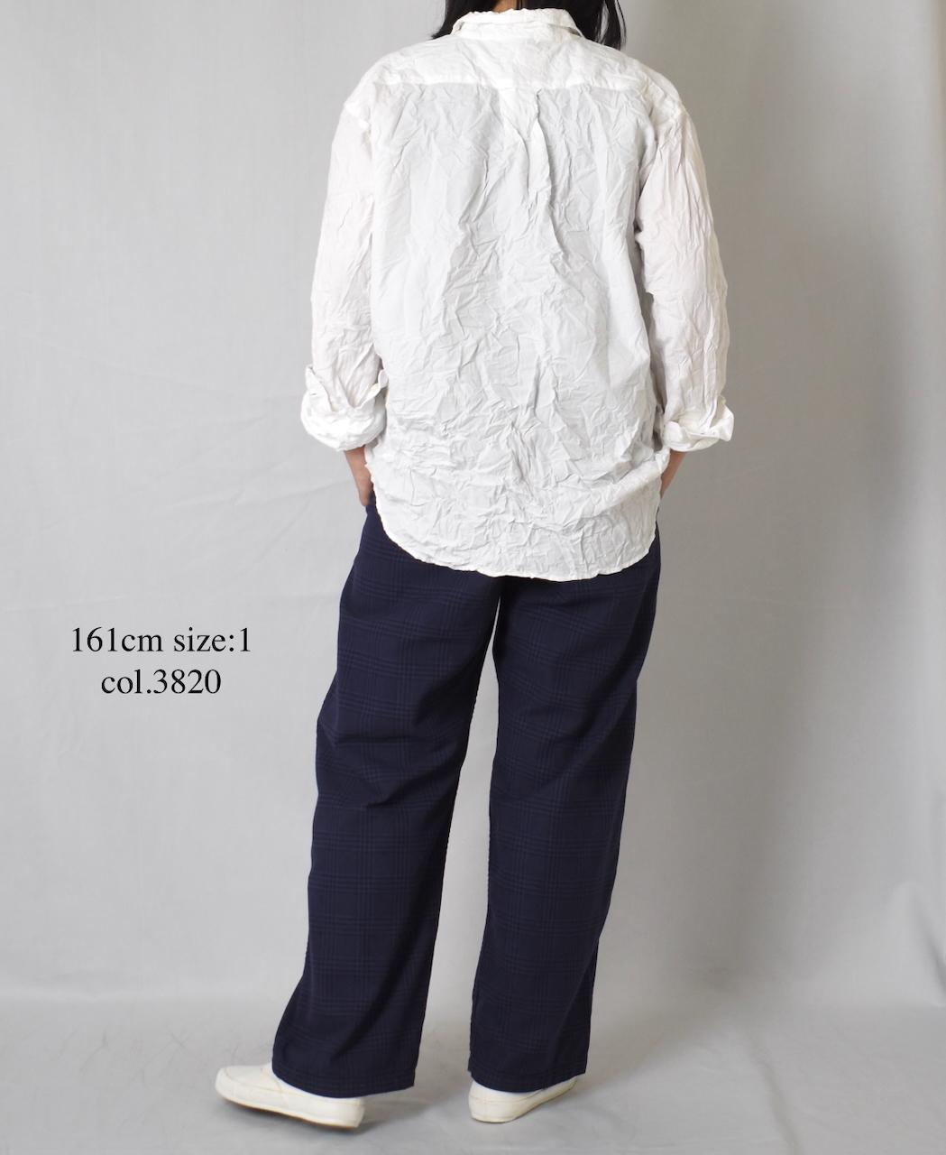 NAM2581C(パンツ) COTTON CHECK ONE-TUCK PANTS