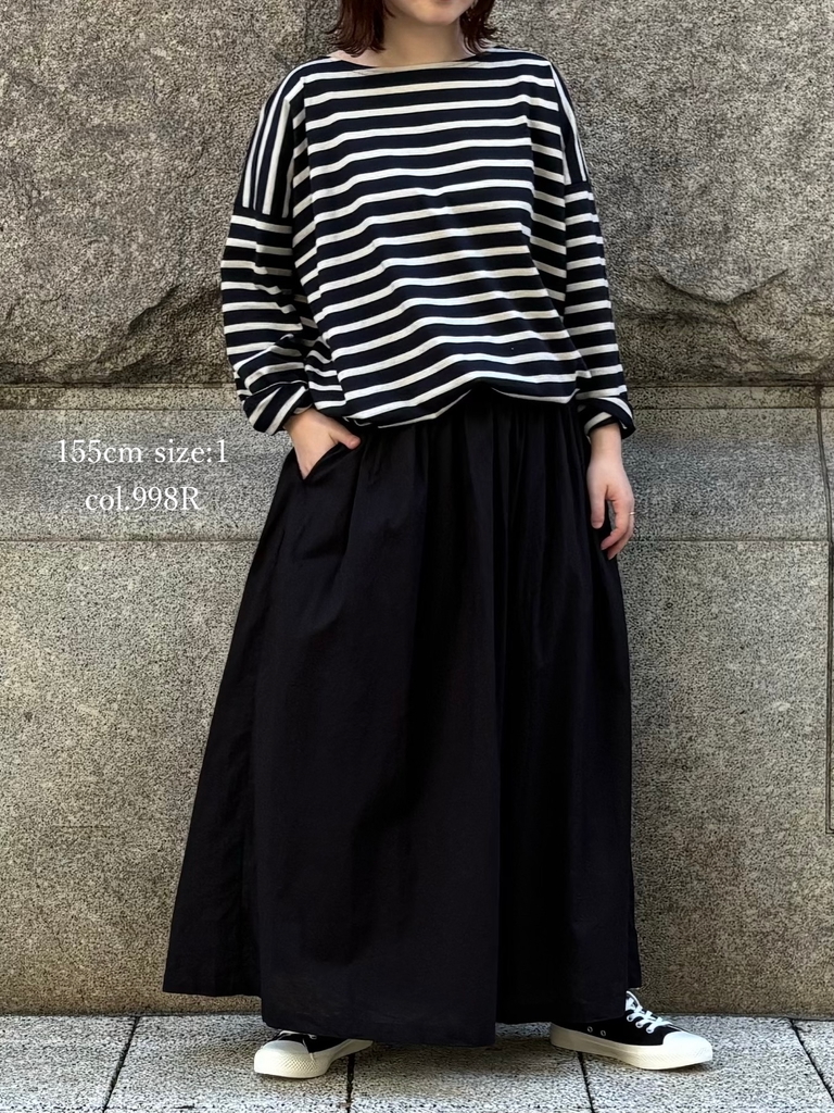 NLA2351 (カットソー) REGULAR STRIPE OVER SIZE L/SL BOAT-NECK BASQUE SHIRT